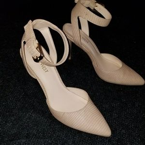 Nine West Ankle Tie Peach heels